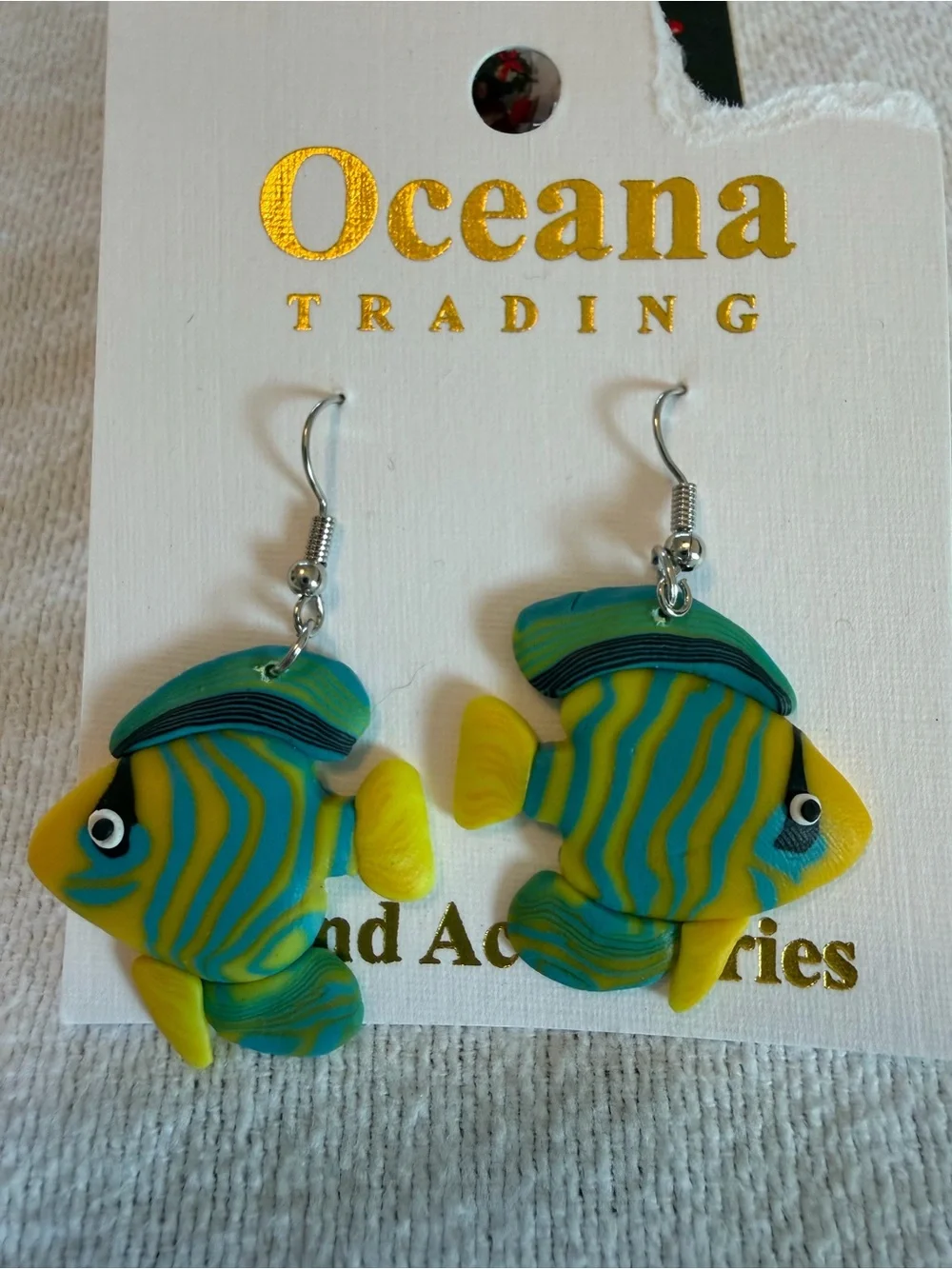 Oceana Trading Tropical Fish Dangle Earrings Colorful Coastal Beach NWT